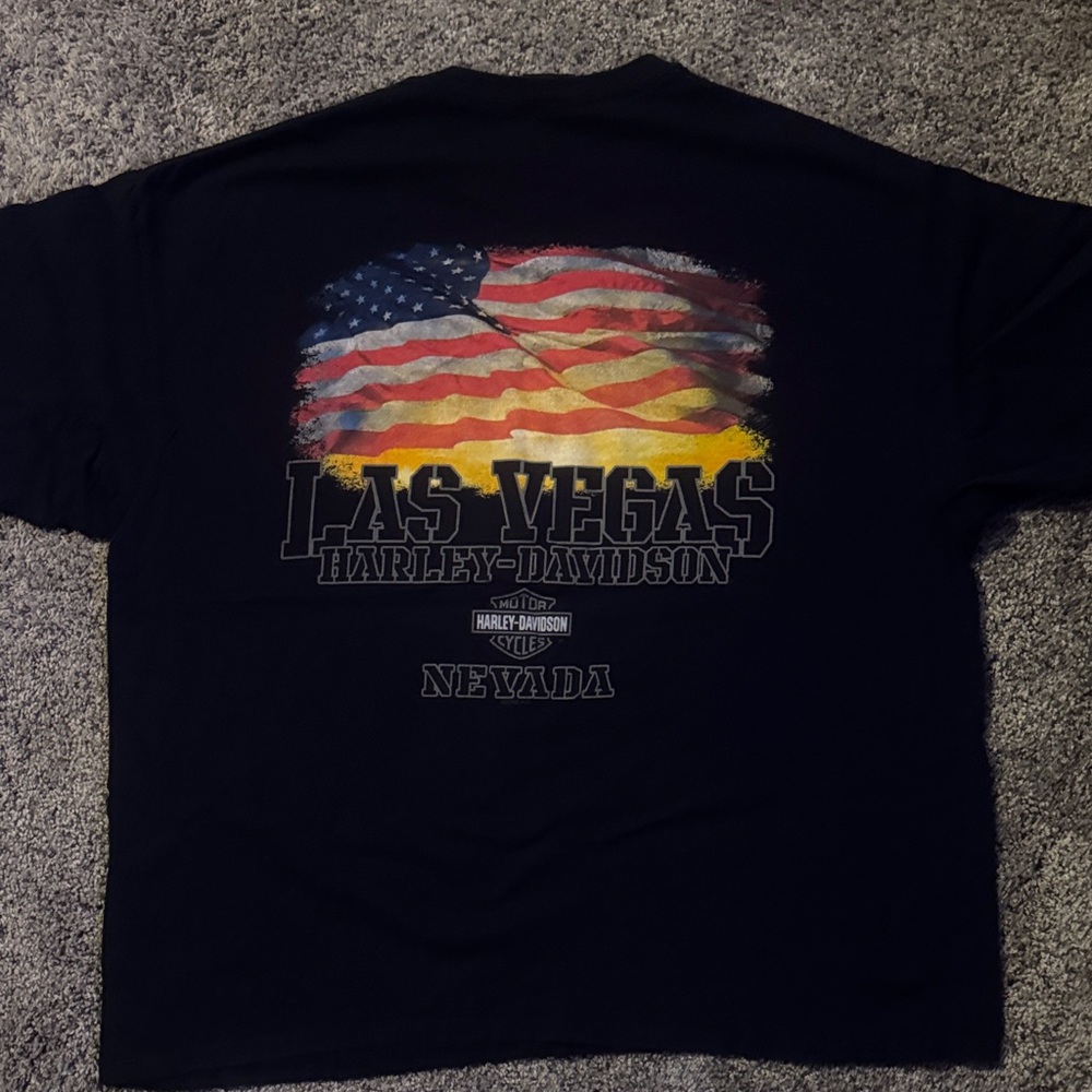 Harley-Davidson Men's Tee with American Flag Graphic